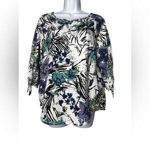 Hot Cotton Marc Ware Womens Floral 100% Cotton Shirt Size Medium Boho Artsy